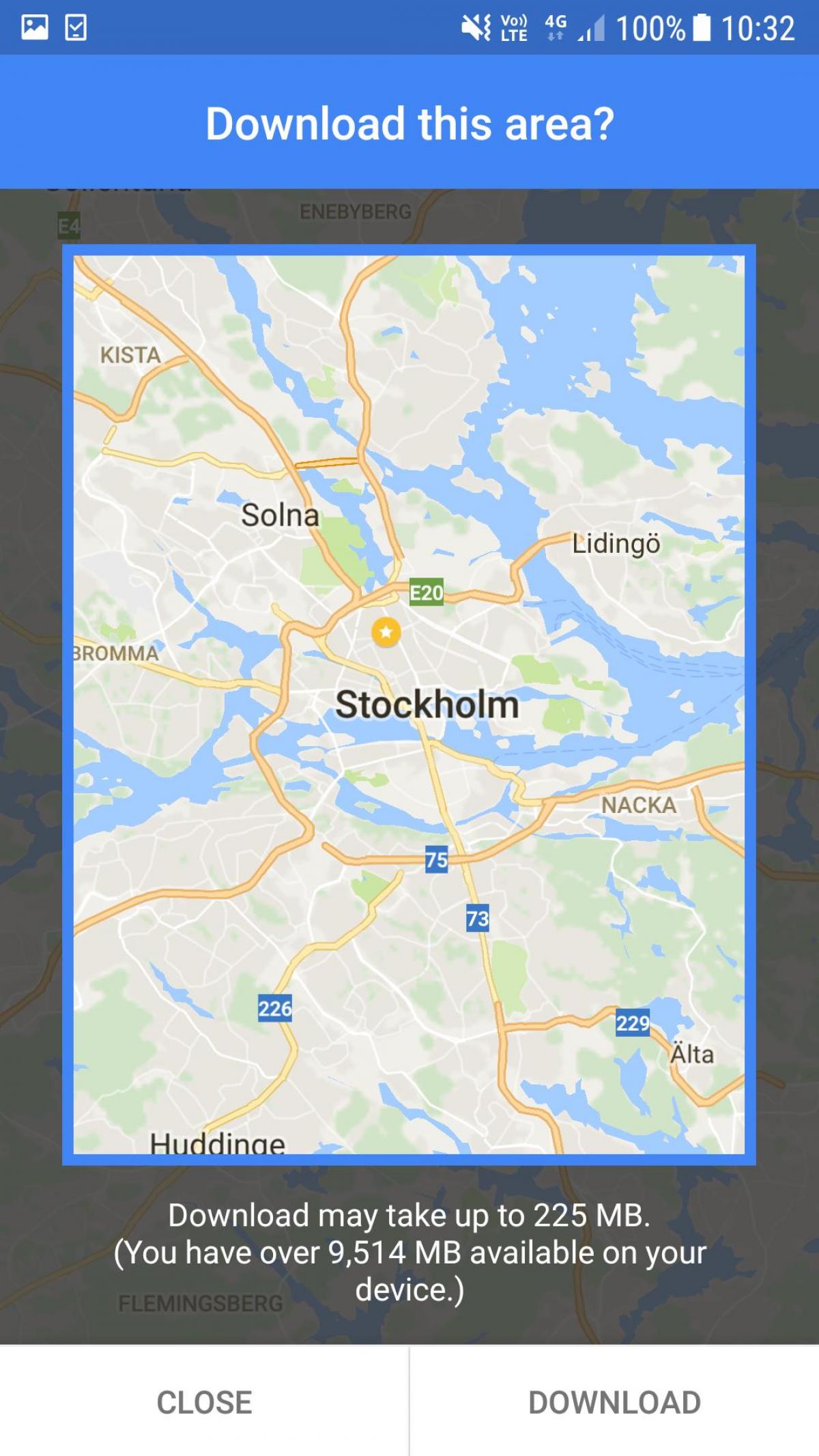 օֆլայն քարտեզ Ստոկհոլմում