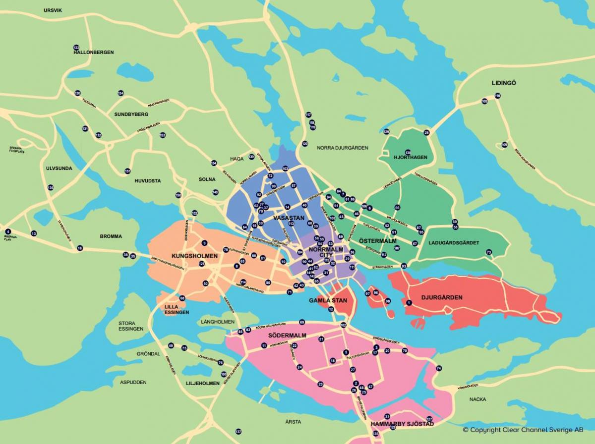 քարտեզ քաղաքի հեծանիվ քարտեզի Ստոկհոլմում