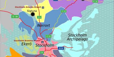 Քարտեզ Ստոկհոլմում, Շվեդիա.