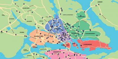 Քարտեզ քաղաքի հեծանիվ քարտեզի Ստոկհոլմում